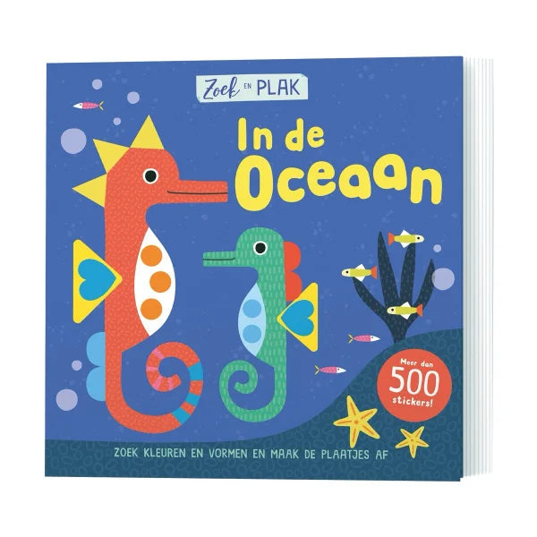 Zoek en Plak in de oceaan stickerboek