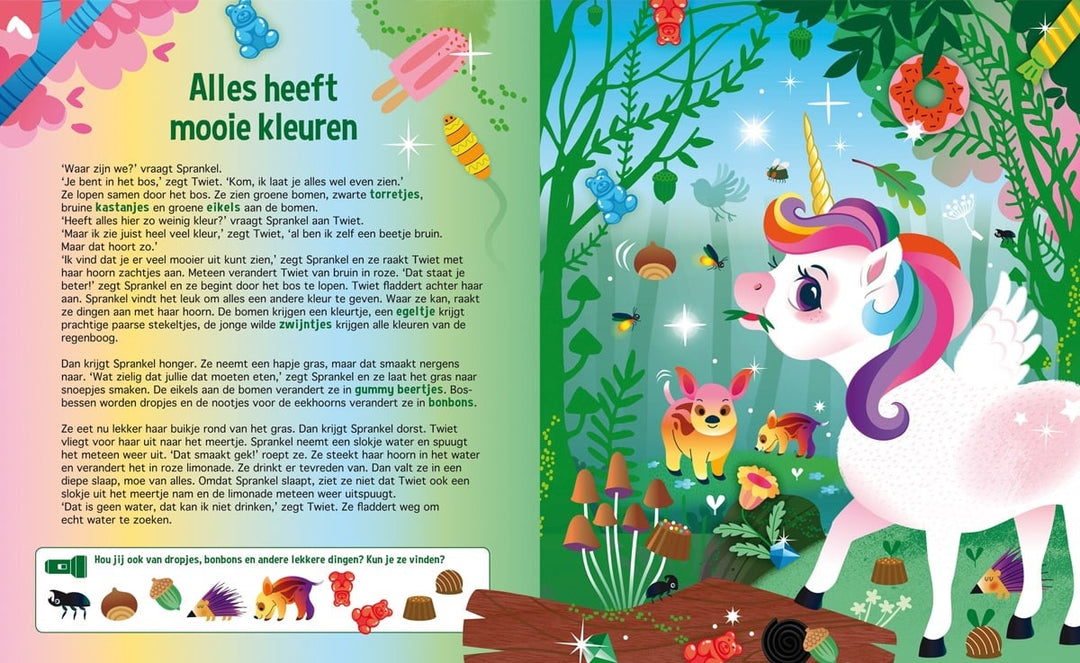 Speuren met unicorns zaklampboek