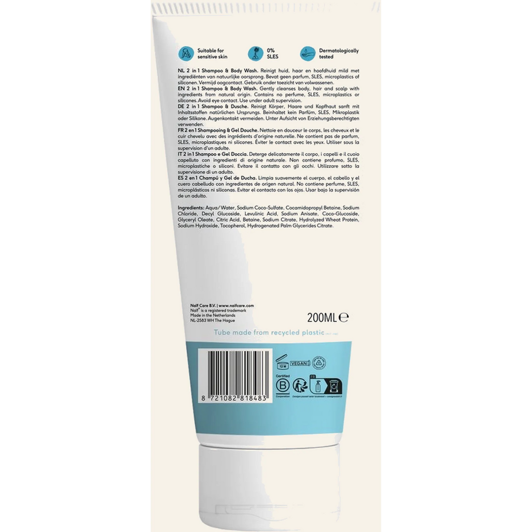 NAIF 2 in 1 Shampoo & Body Wash - Baby's & Kinderen - 200ml