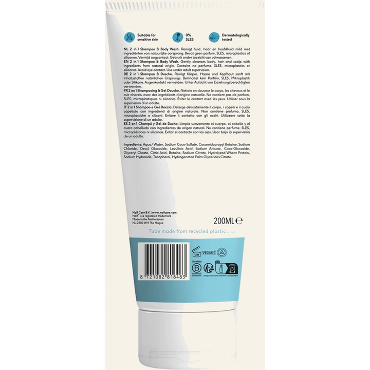 NAIF 2 in 1 Shampoo & Body Wash - Baby's & Kinderen - 200ml